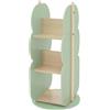Joyz Libreria per Bambini a Forma di Albero Ø 48 x 96 cm Beige - Verde Scaffale a 2 Lati in Legno con 5 Ripiani Ruotabile a 360° Scaffale per Giocattoli Portagiocchi