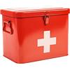 ZoeQide Porta Medicine, Contenitore Per Medicine Domestiche, Organizer Medicinali 2 Strati in Metallo, Cassetta Pronto Soccorso, Adatto allo Stoccaggio di Prodotti Farmaceutici 20.5 x 13.5 x 16.5 Cm - Rosa