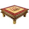 GURU SHOP Guru-Shop Tavolino Dipinto, Tavolino, Mini Tavolo, Panchina per Fiori - Fiore Giallo/rosso, 16x38x38 cm, Tavolini Tavoli da Caffè Tavoli da Terra