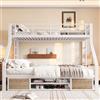 NovaFurnish Letto a castello 90 x 200 cm+140 x 200 cm, letto per bambini, con scarpiera, scomparti, ringhiera di sicurezza, scala, certificato EN747, senza materasso (Bianco)