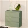 Forte EDMORE 70 80 - Comò moderno con 3 cassetti, in legno di salvia, 77,2 cm di larghezza x 79,8 cm di altezza x 42,2 cm di profondità