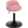 WOLTU Sgabello da Trucco, Regolabile in Altezza, Sgabello Girevole per Ufficio Cucina Soggiorno Camera da Letto, Velluto, 42,5-58 cm, Rosa