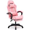 RMF PRO RMF Sedia Gaming Professionale Ergonomica Reclinabile, Poltrona Gaming Seduta Comoda e Rilassante con Poggiapiedi - Sedia per Gamer con Ruote Girevoli, Altezza Regolabile (Rosa)