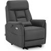 MCombo M Poltrona Relax Elettrica Regolabile, Poltrona TV a 3 cm dalla Parete, Poltrona Relax con Funzione Reclinabile,Porte USB & Tipo-C e Cuscino Lombare, Soggiorno, 7063 (grigio scuro)