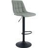 CLP Sgabello da Bar Mapun, Sgabello Regolabile in Altezza e Girevole a 360 Gradi, Imbottito, con Struttura in Metallo per Cucina, bancone, Colore:Grigio, Materiale:Ecopelle
