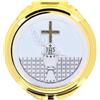 SHALOM - Teca in Metallo Dorato E Placca Calice. Dimensioni 6x1,5 Cm