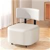 Wefrib Sgabello a rotelle con schienale, sgabello basso in pelle PU, sedia a rotelle, per casa, ufficio, garage, negozio, biblioteca (grigio)