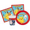 WOOPARTY Kit Compleanno Tavola Pokemon 16 Persone (52 Pezzi: 16 Piatti 18cm, 16 Bicchieri 200ml, 20 tovaglioli) in Carta