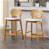 Ya-Home Set di 2 Sgabelli Cucina in Pelliccia Sintetica per Sala, Beige
