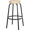 CLP Sgabello da bar imbottito senza schienale Kamari, sgabello da bar con rivestimento in ecopelle o velluto, con struttura in metallo, Colore:crema, Materiale:Ecopelle