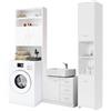 Casaria® Set Mobili Bagno 3 Pezzi Arredamento Toilette Bianco Mobile Alto Mobile Sottolavabo in Legno Mobile Lavatrice Armadietti Mobiletto Colonna