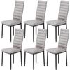 Blishom Set di 6 sedie da pranzo, sedie da tavolo in similpelle, moderne sedie da cucina a vista per sale da pranzo, studi e soggiorni. (Grigio chiaro, Set da 6)