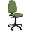 GALIZIA prjme GALIZIA PRIME SEDIA DA UFFICIO PER SCRIVANIA ERGONOMICA, ELEVAZIONE A GAS, CONTATTO PERMANENTE, GIA' MONTATI, BASE CON RUOTE, PRODOTTO IN ITALIA, CERTIFICATA (VERDE SPUGNATO)