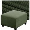 QOEUIUJ Copertura Ottomana Quadrato 80x80 50x50 Copri Pouf 100x100 75x75 Fodera for Sgabello 60x60 40x40 Protettiva Poggiapiedi in Tessuto Jacquard con Fondo Elastico(Verde Militare,45x45cm)