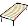 Flowen Rete Singola Doghe 80x200 in Legno, Rete Letto Singolo 80x200 Made in Italy, Struttura Robusta in Ferro con Piedi Smontabili, Reti Letto a Doghe Singolo, Rete a Doghe e Materasso Singolo per Letto