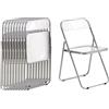 LuxNook set di 10 pieghevole sedia in metallo trasparente PET sedia pieghevole poltrona 150 kg capacità di carico per sala da pranzo, soggiorno, giardino