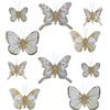 MIK funshopping Farfalle decorative con clip per decorazioni colorate (set da 10 pezzi, grigio-beige)