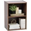Iris Ohyama, librerie larghe 40 cm, Scaffale Angolare da Parete in Legno, 2 Livelli, Marrone, Il comodino, Modulare, Aperto, Per Soggiorno, Ufficio, Libri,Decorazioni, Montaggio Facile, CX-2