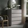 Home Collective Cassettiera larga 80cm con 4 cassetti cassettiera mobile stretto in legno credenza alta camera da letto soggiorno corridoio ufficio organizzatore 80x100 cm (LxA) cachemire