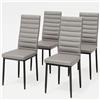 Blishom Set di 4 sedie da pranzo, sedie da tavolo in similpelle, moderne sedie da cucina a vista per sale da pranzo, studi e soggiorni. (Grigio chiaro, Set da 4)