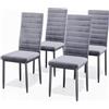 Blishom Set di 6 sedie da pranzo in velluto, sedie moderne per cucina a vista, ideali per sala da pranzo, ufficio e soggiorno, scamosciato, Grigio