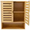 ZENGRICE Armadio da parete per camera da letto, armadio portaoggetti in bambù, ripiano bagno, mobile da cucina a 3 livelli, porta magnetica ventilata, per cucina, bagno e soggiorno, montaggio a parete