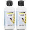 Kärcher RM 500 - 2 bottiglie di detergenti concentrato per vetri da 500 ml con K7 e panno in microfibra 40x40 cm, verde