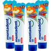 Mentadent 4x Mentadent Dentifricio Kids 2-6 Anni Gusto Frutta per Bambini - 4 Flaconi da 50 ml ognuno