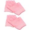 WOONEKY Guanti Gel Idratanti per Mani Secche Rosa Tessuto 2 Paia | Uso Notturno e Lavoro, Formato senza Dita, per Cura Cosmetica e Supporto Mani