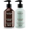 Jean & Len set capelli Rosemary & Ginger per capelli secchi e spenti, shampoo e balsamo idratanti nel set, profumo speziato e fresco di rosmarino e zenzero, senza parabeni e siliconi, 2x 300 ml