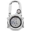 WOONEKY Orologio da Tasca Moschettone Metallico Multifunzione, Orologio Appeso Bussola e Data per Attività Outdoor e Zaino, Resistente e Antigraffio, Design Compatto e Pratico per Uomo