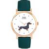 Toff London Dachshund Dog Watch Ladies 38mm Case 3atm Resistente all'acqua Movimento al quarzo progettato su misura Lusso alla moda