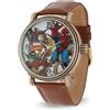 Marvel Uomo Spider-Man Analogico-Orologio al Quarzo, Pelle marrone, Movimento al quarzo