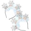 Healeved Cerchietti Natalizi Fiocchi di Neve Set da 2 Accessori per Chioma Festivi Fascia Decorativa per Feste di Natale Copricapo Elegante e Resistente per Eventi Invernali
