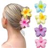 YUEXNKO Fermaglio Capelli Fiore, 4pcs Fermagli per Capelli a Forma di Fiore, Mollettone Fiores Hawaiano, Capellis Fiori Clip, Flower Hair Clips, Antiscivolo Clip Flower, per Donne e Ragazze (Colore C)