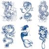 Qiwenr 6 Fogli Tatuaggi Temporanei Drago, Dragon form Totem Tatuaggi, Dragon Temporary Tattoo, per Halloween, Cosplay, Feste, Pasqua, Concerti, di Lunga Durata