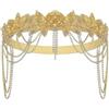 KABAKE Fascia per capelli anni '20, stile vintage, con nappa, con strass, fascia per capelli da donna, accessorio per capelli (oro, taglia unica)