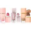 HOPHAT Confezione da 3 set di cosmetici liquidi per contouring, evidenziatori e fard, bacchetta abbronzante altamente pigmentata, trucco impermeabile a lunga durata, regalo per le donne
