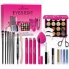 FantasyDay Set di Trucchi Donna, FantasyDay Kit Trucco Make Up Completo Cosmetico Starter Kit Adventskalender 2025 Xmas Makeup Gift Set con Correttore Rossetti Lucidalabbra Palette Ombretti Mascara Trousse Fard