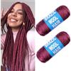 Samtress lana brasiliana capelli filato acrilico per africano uncinetto trecce finte locs scatola senegalese trecce twist maglia capelli fibra sintetica estensioni dei capelli 2 rotolo viola-rosso