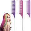 IJHYGD 3 Taglie Pettine Cuffia Per Meche Coda Capelli Topo In Plastica Antistatico Resistenti Al Calore Pettine Professionale