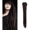 Dsoar 20 pollici 10 pz/pacco Locs Estensioni dei capelli Estensioni Dreadlock a doppia estremità Dreadlock sintetici fatti a mano (40 pollici, 4 #/Marrone scuro)