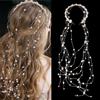 CRAFTYMELODY Imitazione perla sposa fascia di nozze ferro sposa copricapo nappa capelli vite sera festa multi strato perline accessori per capelli