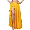 MUNAFIE Gonna lunga da donna con fessura, danza del ventre, in chiffon, per danza del ventre, Nero , Taglia unica