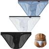 AIEOE Biancheria intima da uomo, a rete, traspirante, trasparente, mini slip a vita bassa, sexy, sottile, da uomo, Nero , XL