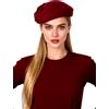 HIMESPORT Berretto Vintage in Feltro di Lana Francese, Fascinator Pillbox Cappelli Cocktail Party Matrimonio Chiesa Fedora, Vino Rosso, M