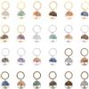 SUPERFINDINGS Portachiavi Albero della Vita in Lega con Pietre Naturali Miste - 24 Pezzi 3 Colori Tonda Piana Fatto a Mano