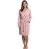 l&j Accappatoio Uomo Donna Unisex con Cappuccio in Microfibra, Morbido e Assorbente con Tasche e Cintura Ideale per Bagno, Spa, Piscina, Palestra, Sport, Rosa (IT, Testo, XXL, Regular, Regular)