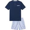 YAMAMAY - Pigiama Girocollo Corto, Blu Notte, Linea Daily Pajamas, Uomo, M