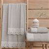 PETTI Artigiani Italiani - Asciugamani Bagno in 100% Spugna di Cotone, Set Asciugamani 1+1, 2 Pezzi 1 Asciugamano Viso e 1 Asciugamano Mani, Grigio Chiaro